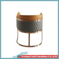 High Quality Format Pattern Nappa Leather Gold Chrome Leg Sofa Meeting Chair